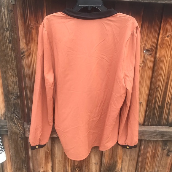 Rust Button Down Blouse - Picture 4 of 4